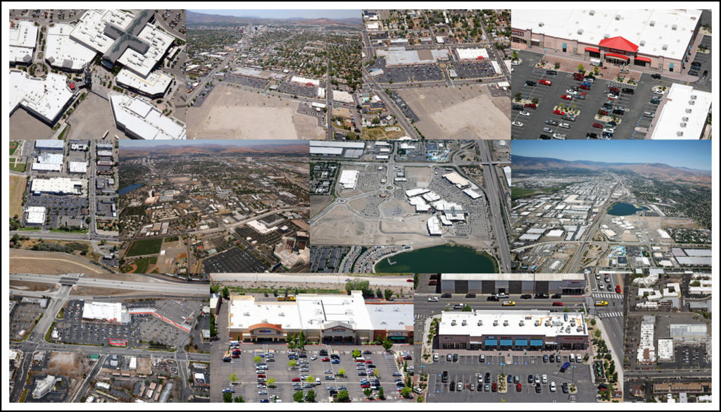 Aerial shopping center collage