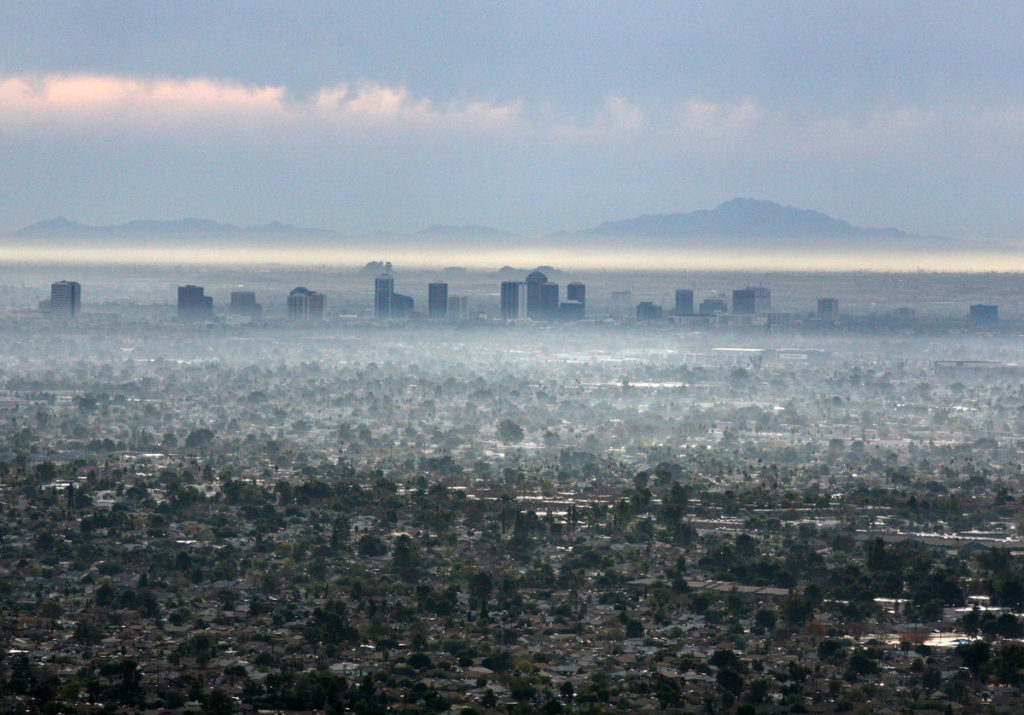 Aerial View of Phoenix Fog