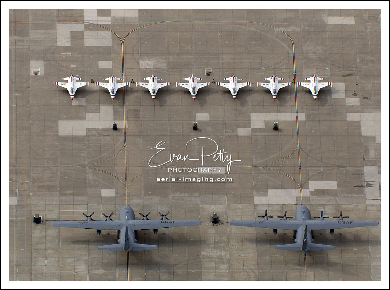 Aerial view of Thunderbirds