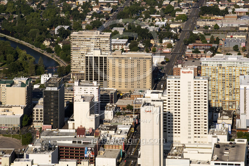 Casino Reno Downtown Buildings Aerial View 2017