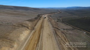 Aerial View of Grading the USA Parkway Highway in Nevada