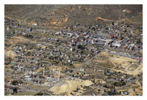 Downtown Virginia City, Nevada aerial image photograph print view